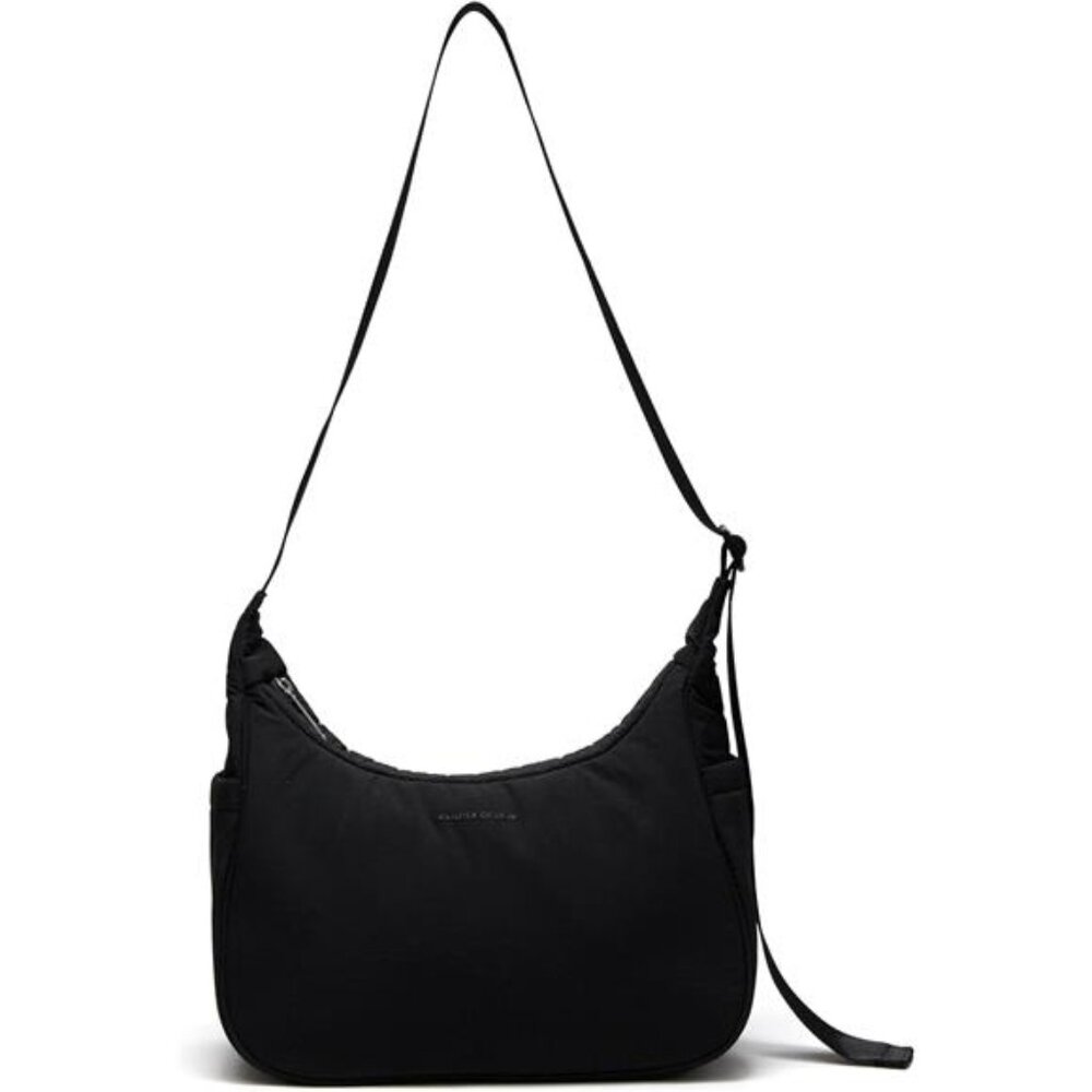 CRESCENT CLUTCH SHOULDER BAG SOLID BLACK